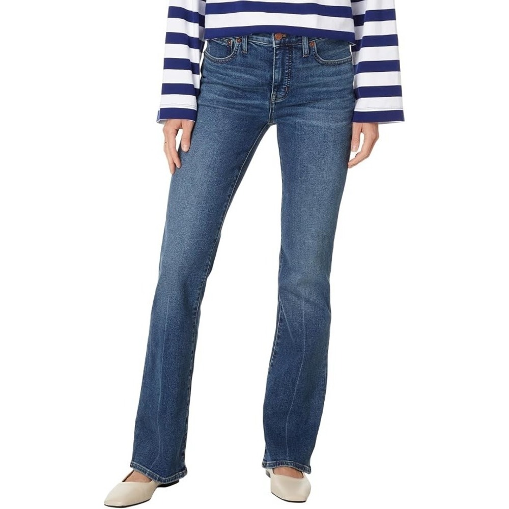 Madewell Kick Out Full-Length Jeans Womens 26 Blue Wash High Rise Flare Stretch